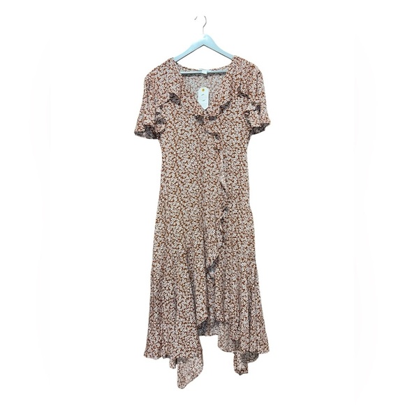 Loveriche Floral Ruffle Midi Dress – Size Large - Picture 1 of 5